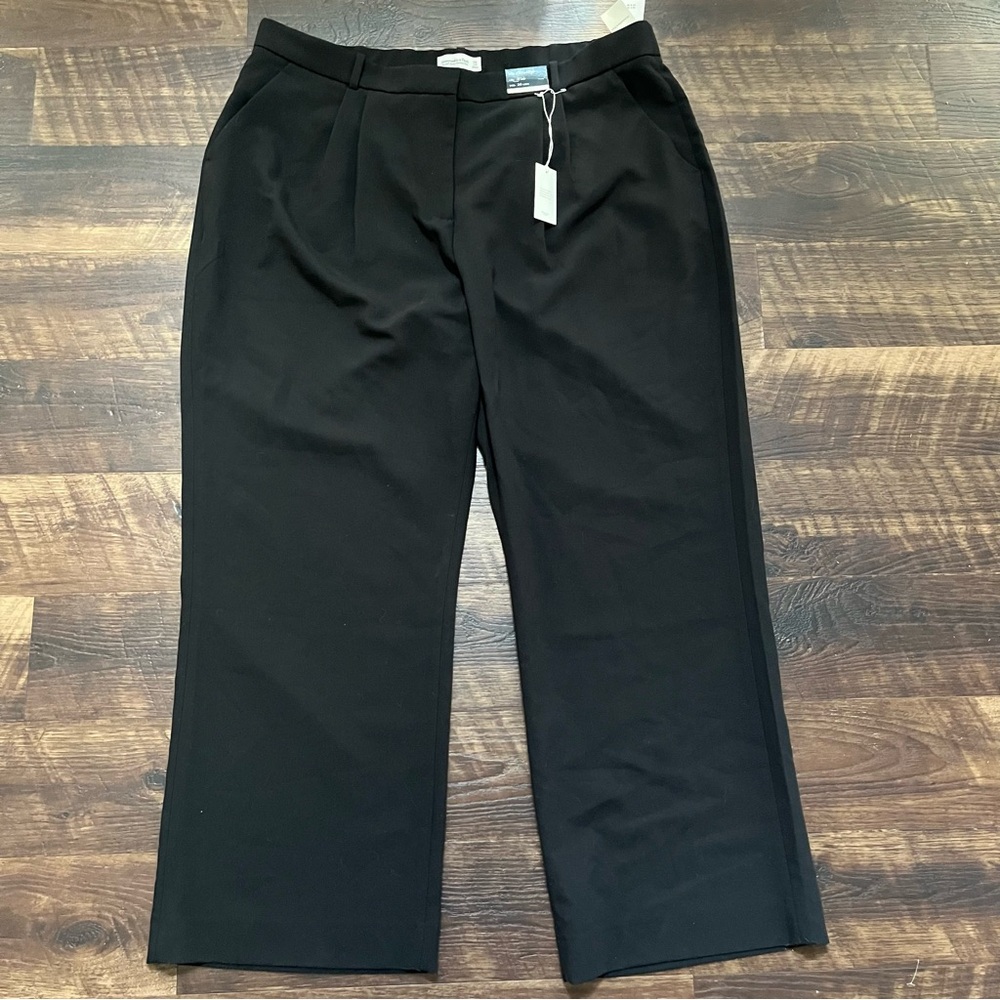 NWT Abercrombie and Fitch black Sloane ultra high wide leg dress pants 36 long